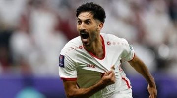 يزن النعيمات يتعرض لإصابة خطيرة خلال مباراة الأردن ضد العراق