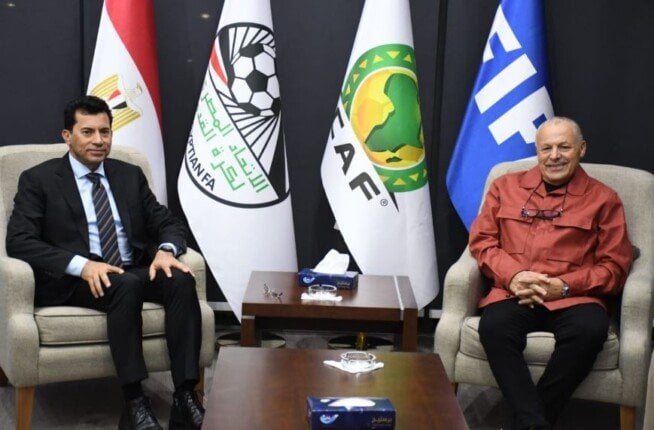 وزير الرياضة وأبو ريدة يؤكدان دعم المنتخب لمحمد حمدي